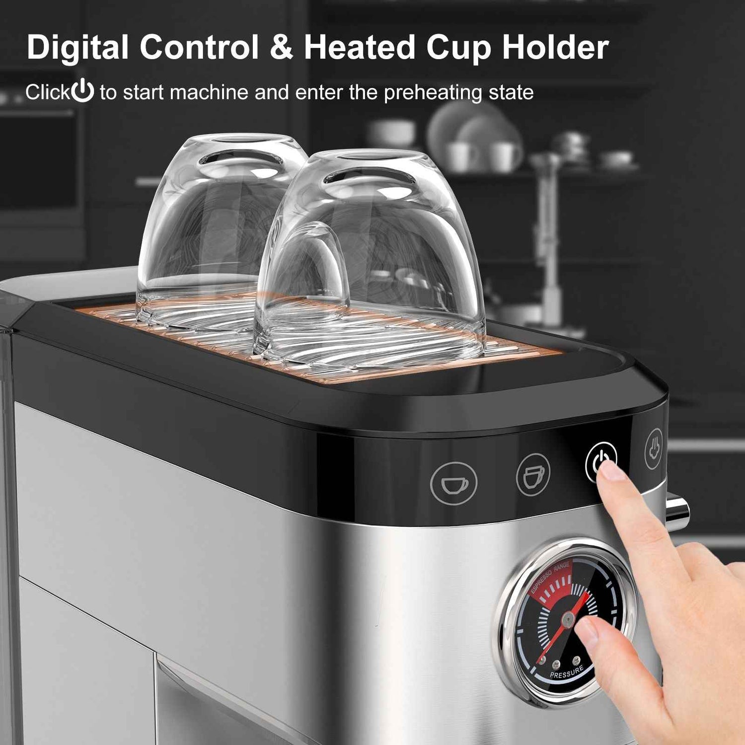 Espresso Machine 20 Bar, Professional Espresso Maker with Milk Frother Steam Wand, Compact Espresso Coffee Machine with 34oz Removable Water Tank for Cappuccino, Latte, Gift for Dad or Mom