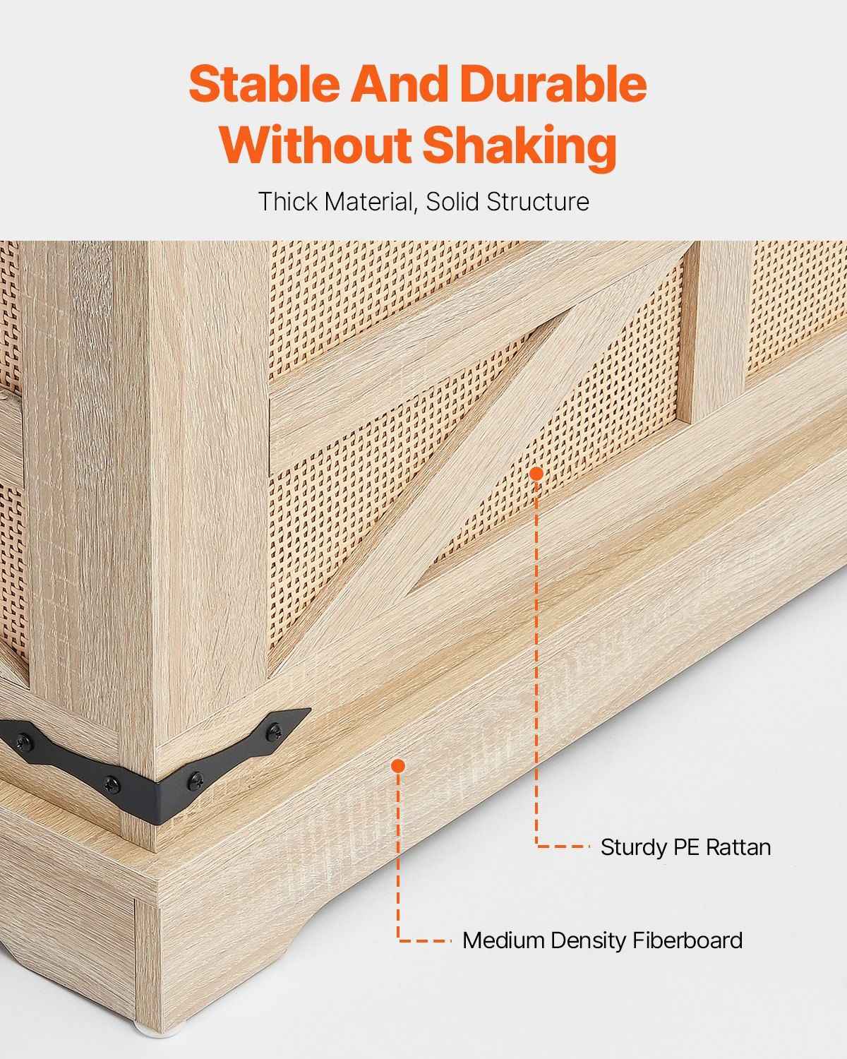 VEVOR Rattan Coffee Table Rectangle Rattan