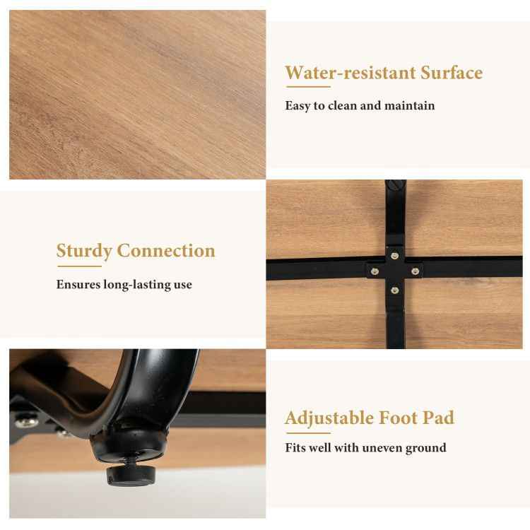 2-Tier Glass-Top Oval Coffee Table with Wooden Shelf