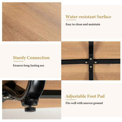 2-Tier Glass-Top Oval Coffee Table with Wooden Shelf