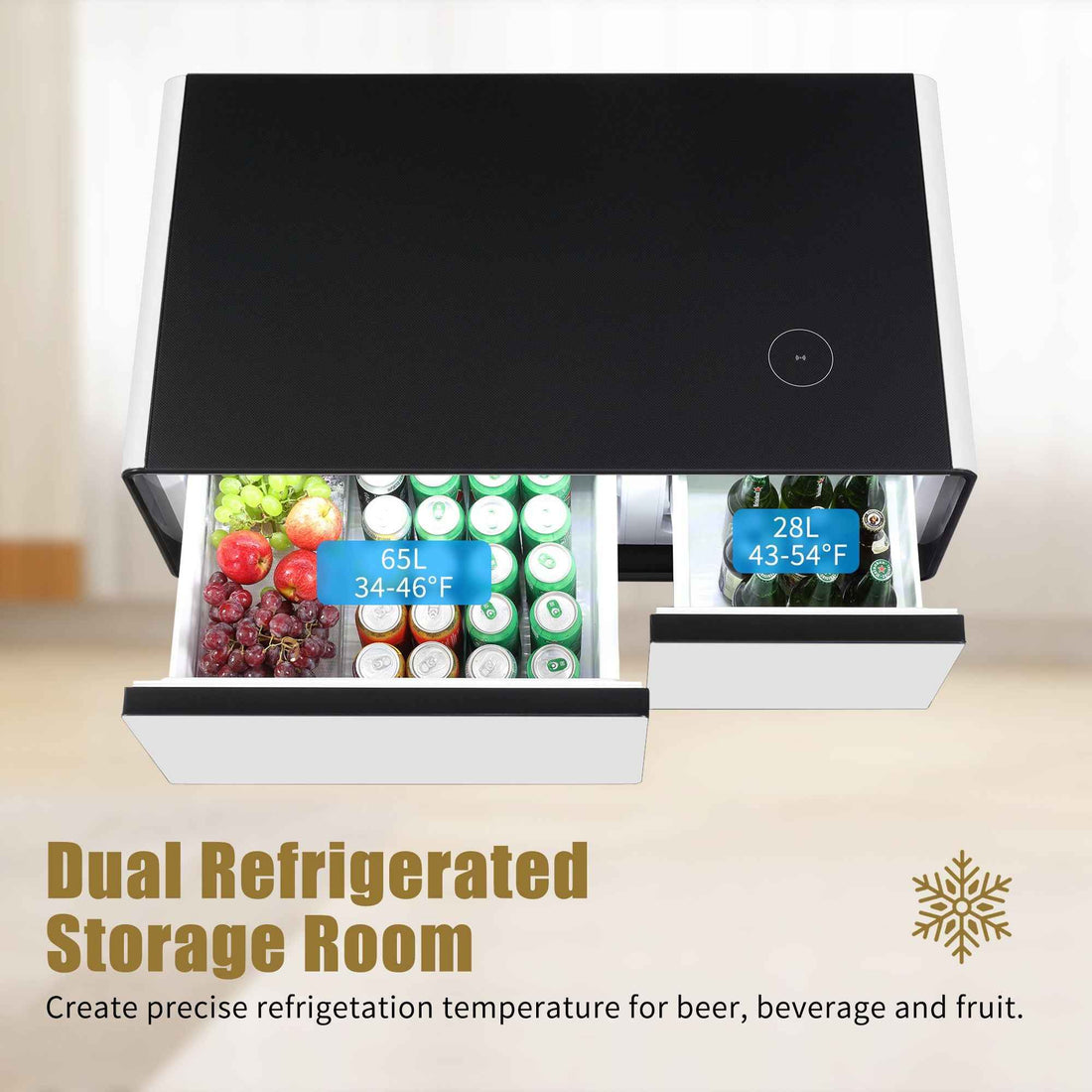 Modern Smart mini Coffee Table with Built in Fridge