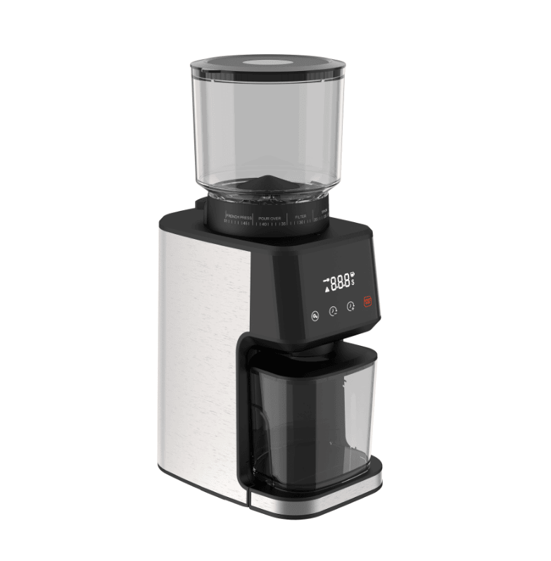 PSCG018 Professional tapered burr coffee grinder 51 gear adjustment powder mesh IMD Touch control Taper unburr electric coffee grinding bean bin 350g powder bin 150g LED
