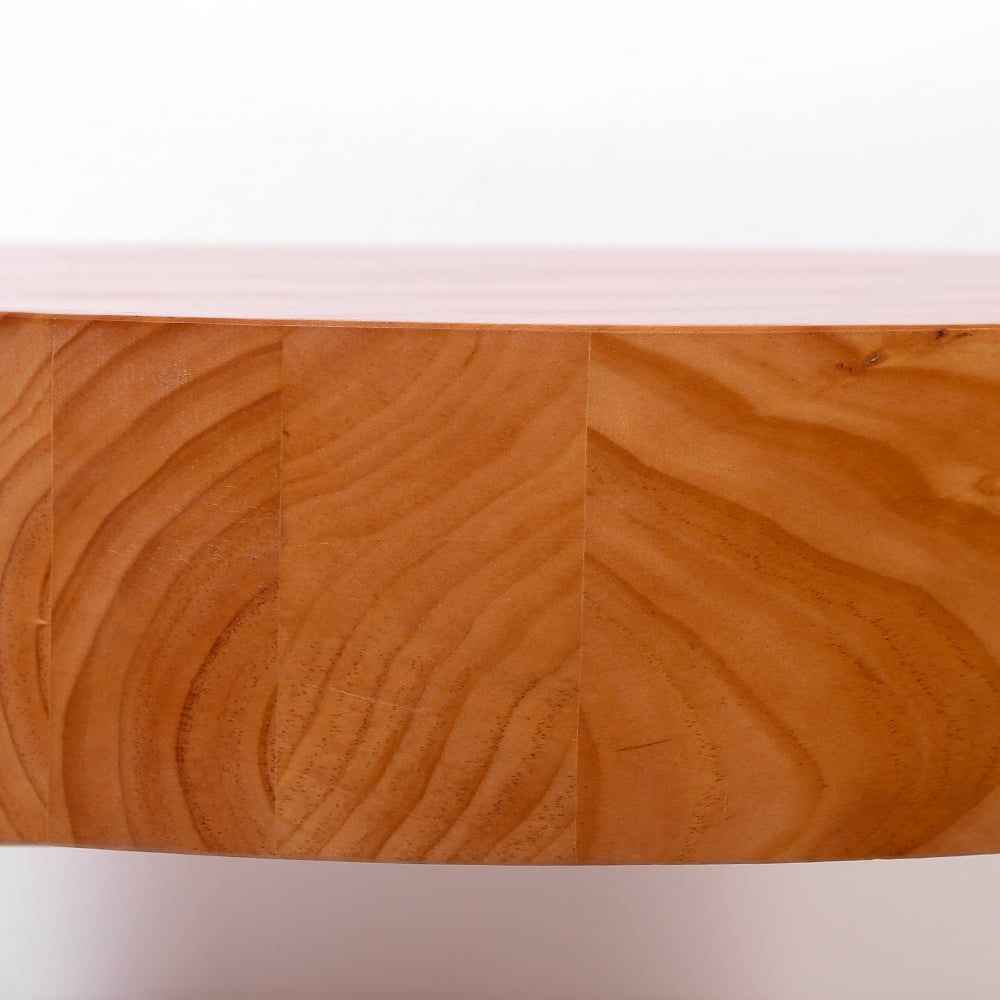 Rustic Round Coffee Table with Solid Wood Tabletop Metal Leg