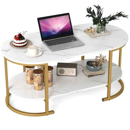 Table with Spacious Tabletop and Open Storage Shelf