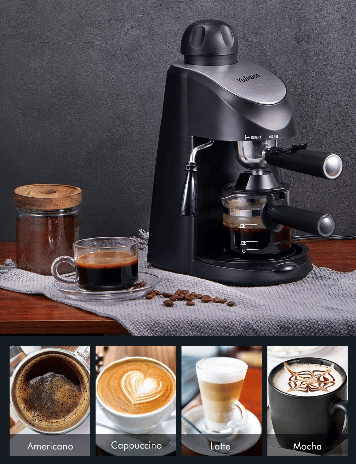 PSCM6810 3.5bar Steam Epresso Machine 4 cup Epresso Machine Epresso cappuccino coffee home compact espresso machine