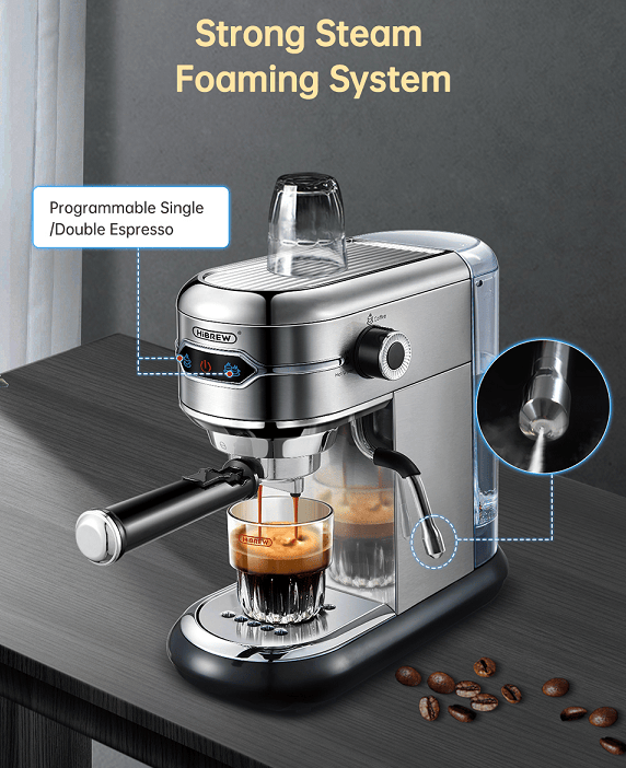 capsule + coffee powder + milk foam 3-in-1 semi-automatic coffee machine 19Bar extraction mocha Nestle espresso 1 cup / 2 cup, electronic button powder hammer 51mm touch sensing 1450W steam