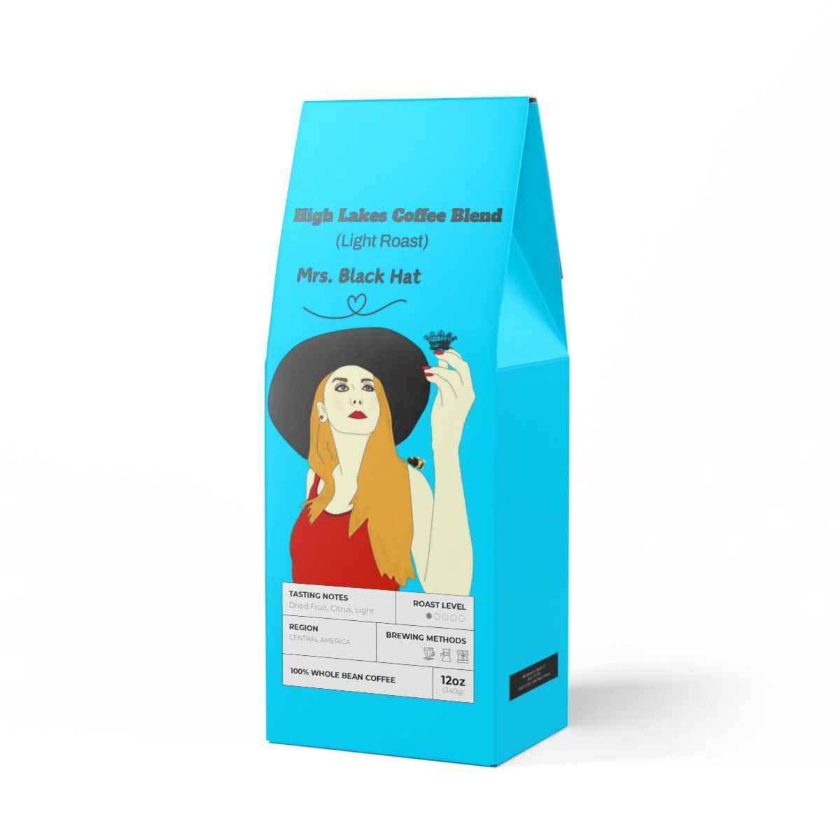 Mrs. Black Hat High Lakes Coffee Blend, Light Roast Coffee, Coffee Bean, Whole Coffee Beans