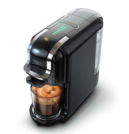 PSH2B-BK (ST514K) 5-in-1 automatic espresso machine with water level line, capsule coffee machine 19Bar hot and cold extract French Mocha Italian 600L water tank espresso, Touch Sense 1450W Kcup cap