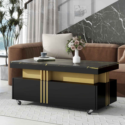 TREND Contemporary Coffee Table with Faux Marble Top 