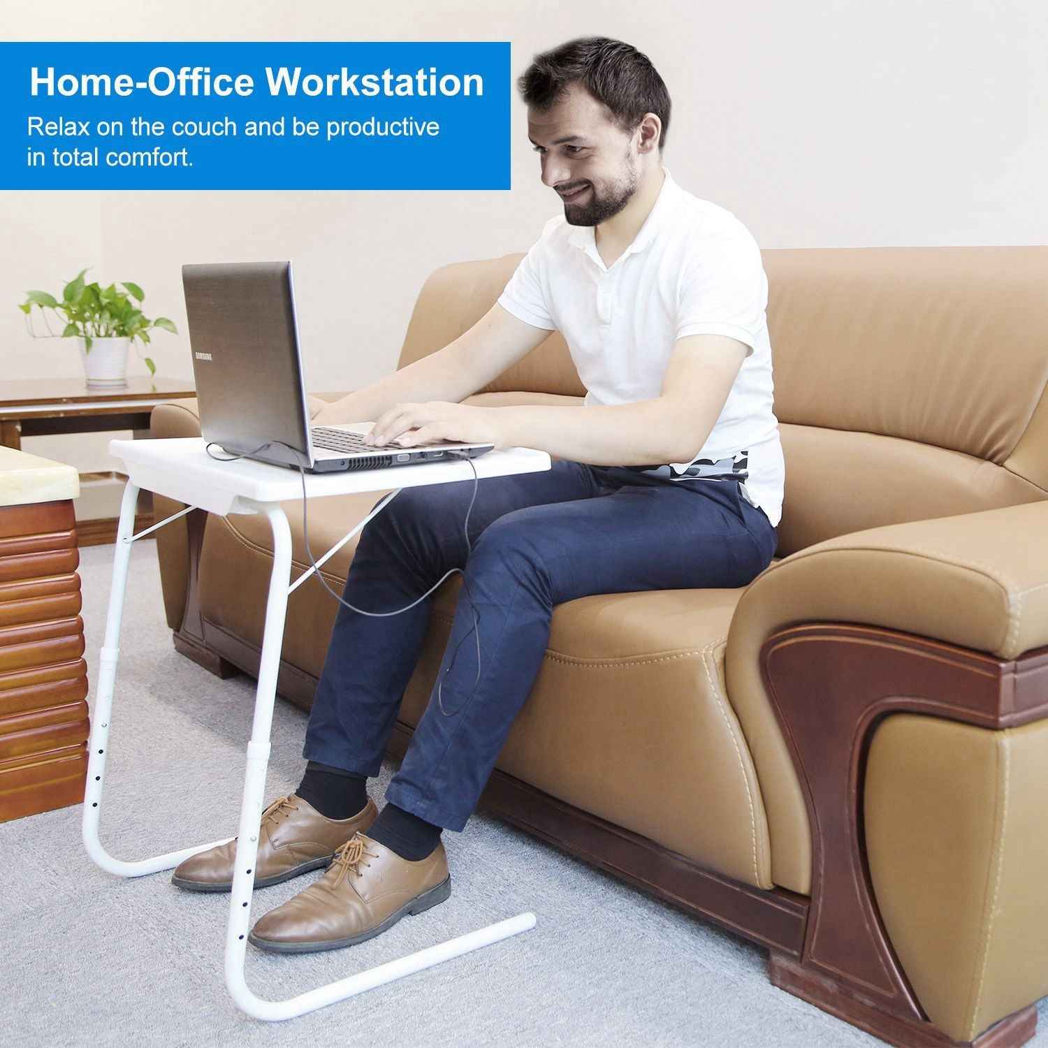  6 Heights 3 Angles Laptop Desk Adjustable Dinner Coffee