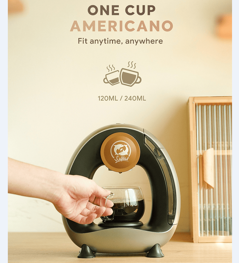 Portable coffee machine Mini extraction coffee 2in1 semi-automatic coffee 1400W drip coffee, optional powder tray or K cup tray