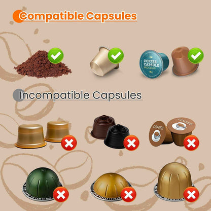 1Pc Portable Electric Espresso Machine Cordless Coffee Maker Self-Heating Car Espresso Maker with Anti-Dry Burn Fit for Ground Coffee/NS/DG Capsules for Car Camping Hiking RV Home Office