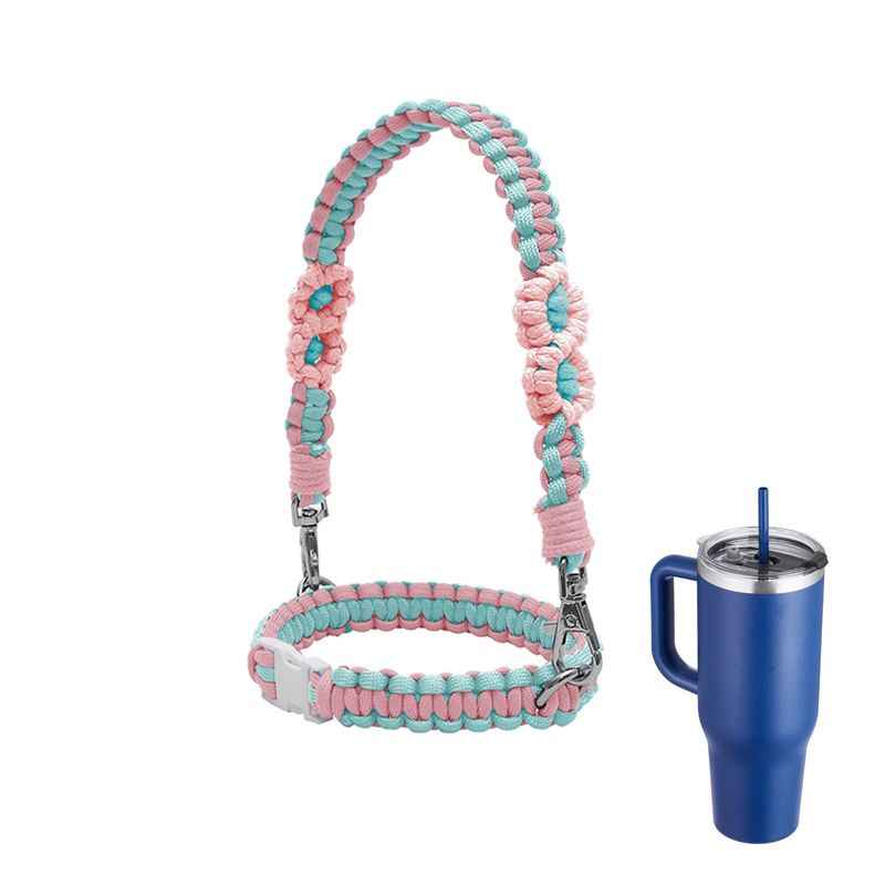 Hand Woven Mug Holder Boho Daisy Mug Strap for Water Mug