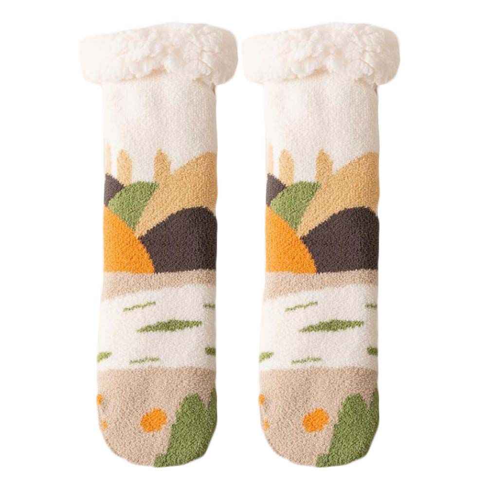 Mountain Forest Winter Thick Plush Socks Women Warm Indoor