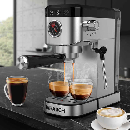 Espresso Machine 20 Bar, Professional Espresso Maker with Milk Frother Steam Wand, Compact Espresso Coffee Machine with 34oz Removable Water Tank for Cappuccino, Latte, Gift for Dad or Mom