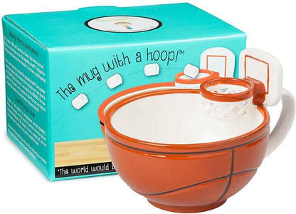 The Mug with a Hoop | Ceramic Coffee &amp; Hot Chocolate Mug;  Cereal;  Soup Bowl | 16OZ Cup | Best Novelty Gift Idea for Coaches;  Dad;  Mom;  Kids;  Birthday;  Basketball &amp; All Sport Lovers