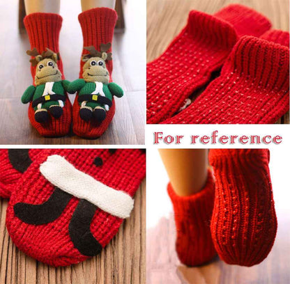 Novelty Handmade Elk Knit Slipper Socks Non-slip