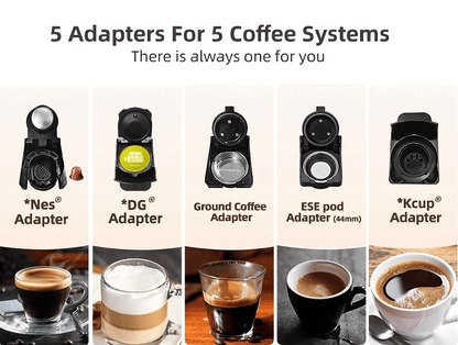 PSH2B-BK (ST514K) 5-in-1 automatic espresso machine with water level line, capsule coffee machine 19Bar hot and cold extract French Mocha Italian 600L water tank espresso, Touch Sense 1450W Kcup cap