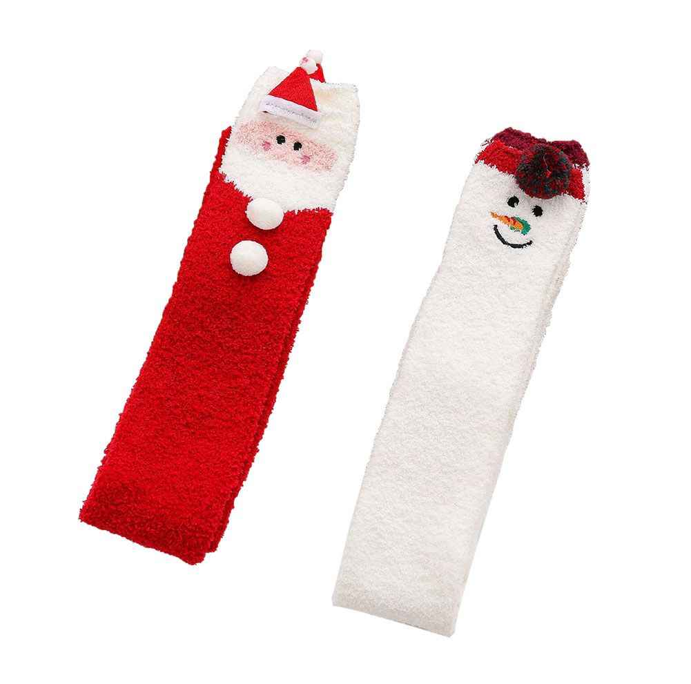 Santa and Snowman Warm Fuzzy Over Knee Stockings