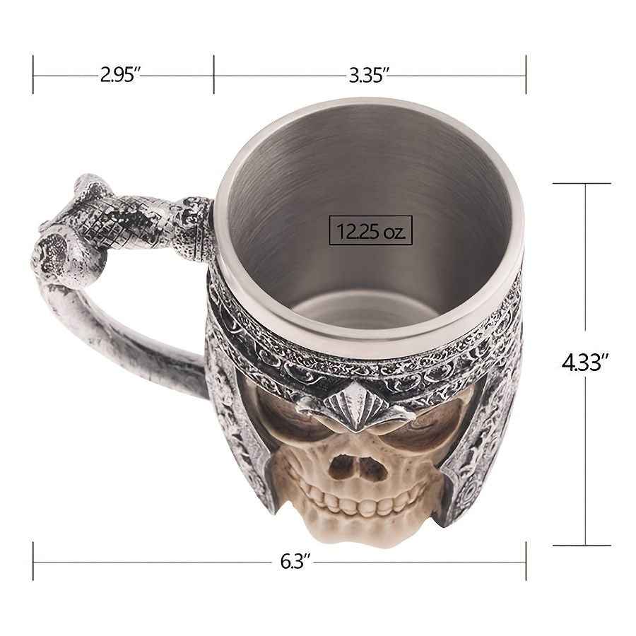  Skull Knight Mug Stainless Steel Viking Skull Mug