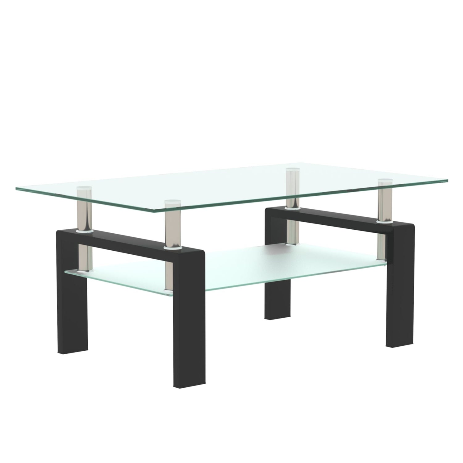 Rectangle Black Glass Coffee Table