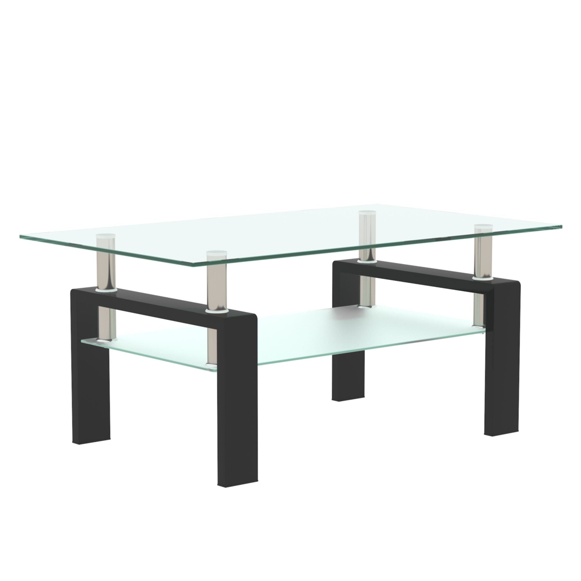 Rectangle Black Glass Coffee Table