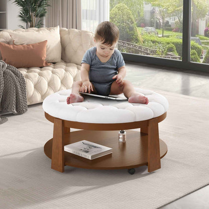 Modern Large Round Ottoman Coffee Table