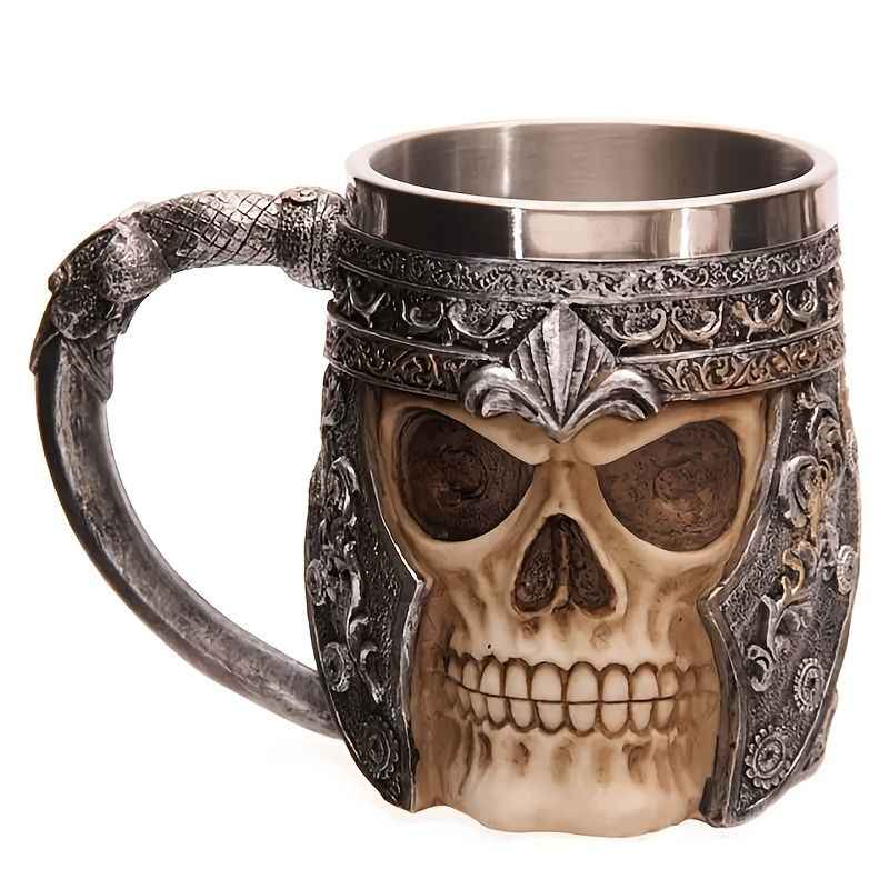  Skull Knight Mug Stainless Steel Viking Skull Mug