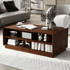 Modern Rectangle Coffee Table with 4 Drawers and 2 Display