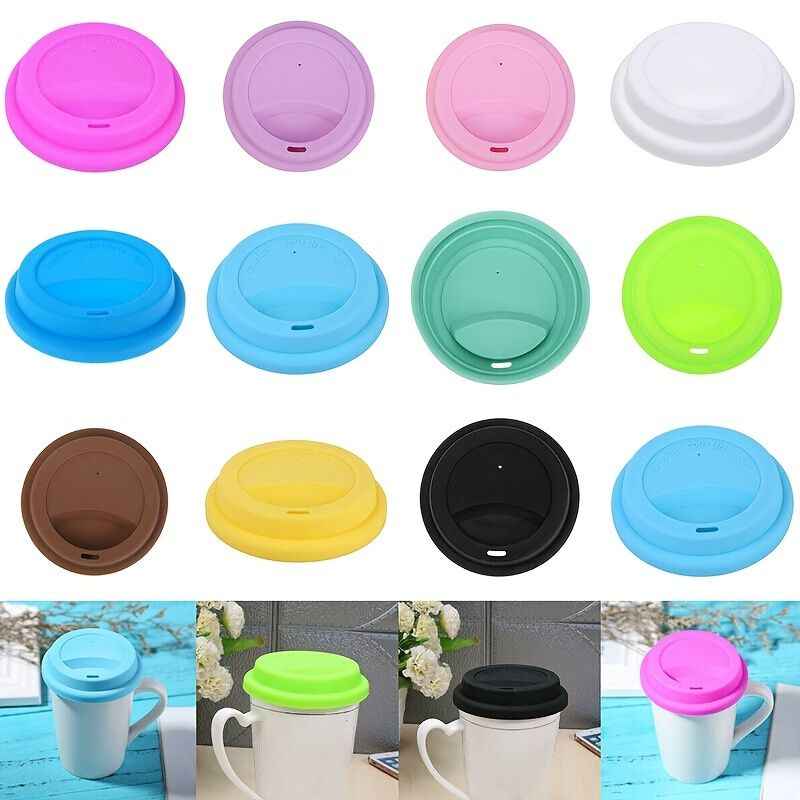 1pc Silicone Drinking Lid; Spill-Proof Cup Lids; Reusable Coffee Mug Lids; Coffee Cup Covers