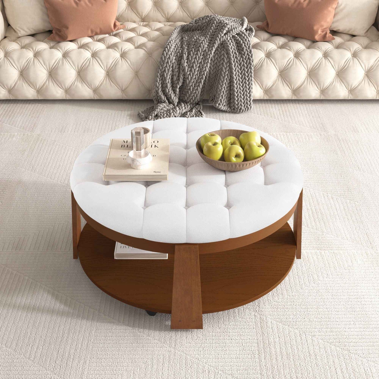 Modern Large Round Ottoman Coffee Table