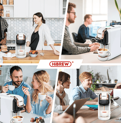 PSH2B-BK (ST514K) 5-in-1 automatic espresso machine with water level line, capsule coffee machine 19Bar hot and cold extract French Mocha Italian 600L water tank espresso, Touch Sense 1450W Kcup cap