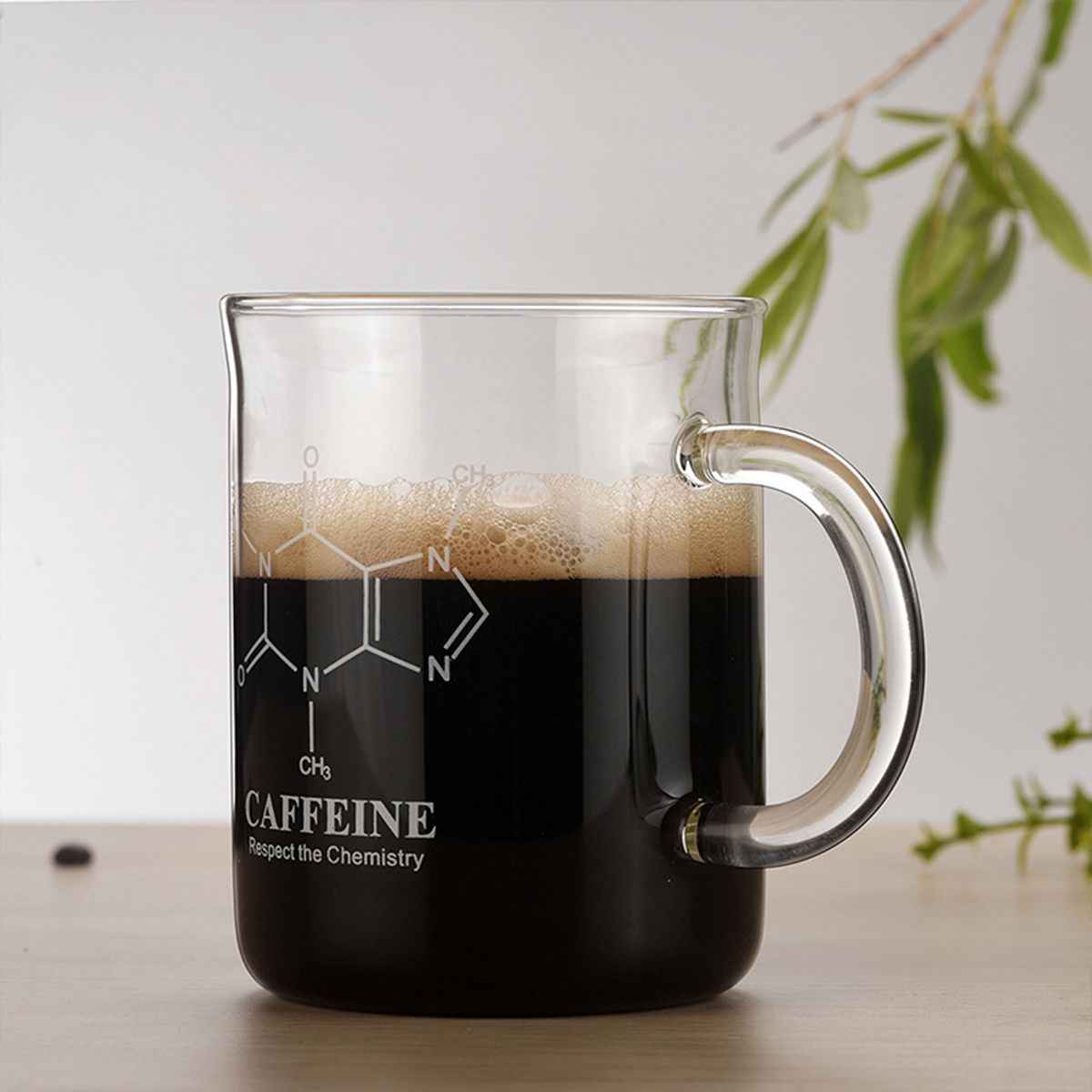 1 PCS Transparent tape with high borosilicate glass cup, coffee cup, coffee sharing cup with scale identification
