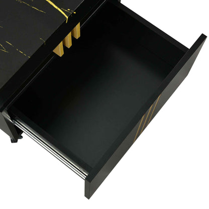 TREND Contemporary Coffee Table with Faux Marble Top 