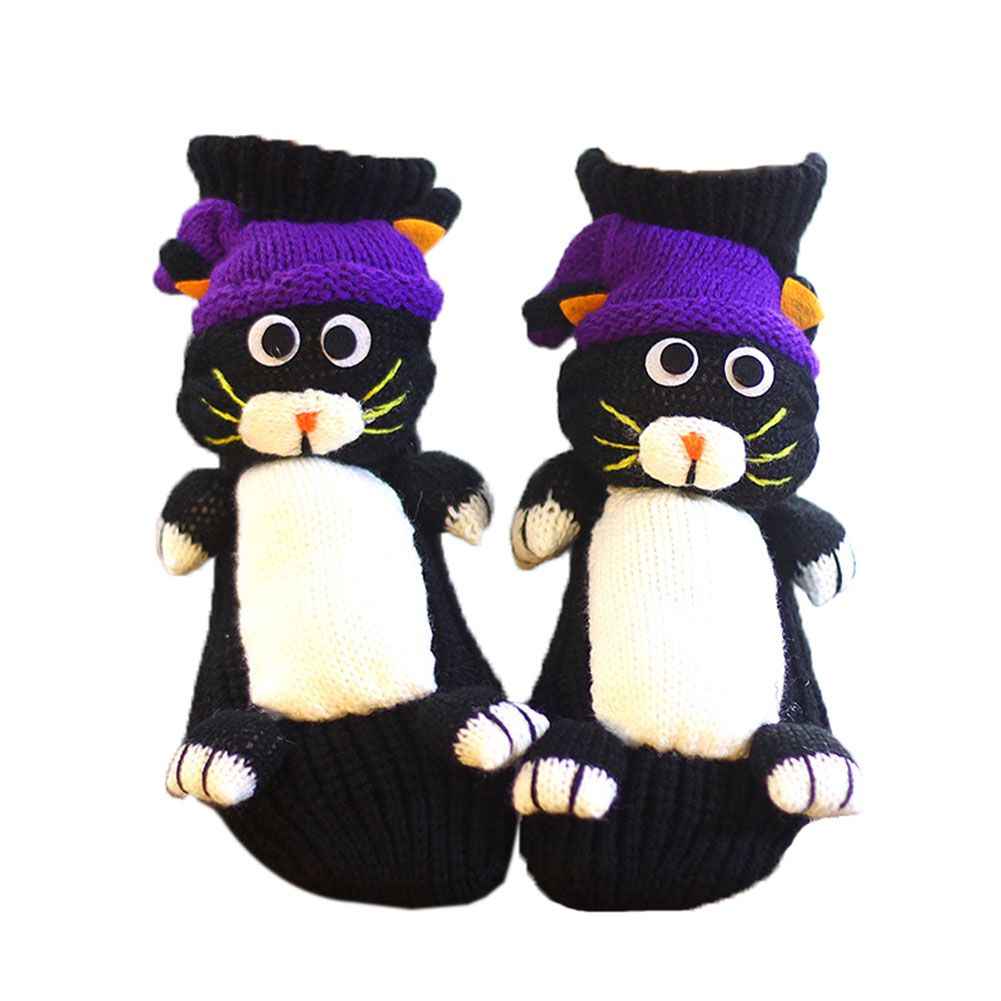 Novelty Handmade Cat Knit Slipper Socks Non-slip 
