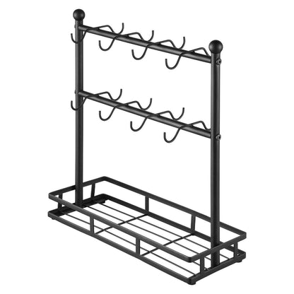 Coffee Mug Holder for Countertop 16 Hooks Cup Rack with Storage Base Organizer