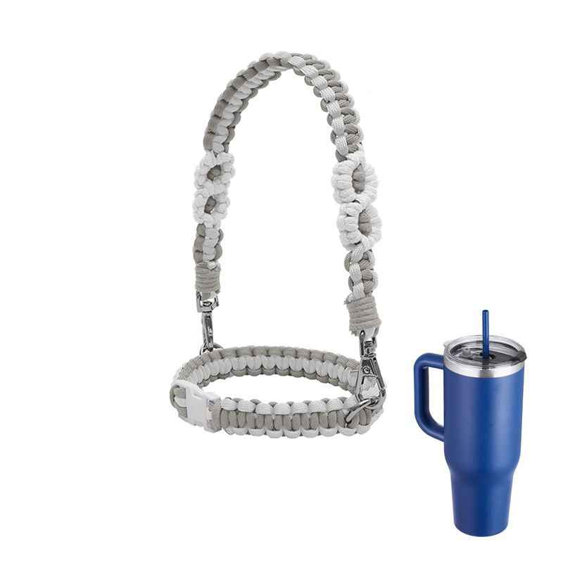 Hand Woven Mug Holder Boho Daisy Mug Strap for Water Mug