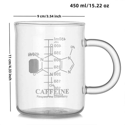 1 PCS Transparent tape with high borosilicate glass cup, coffee cup, coffee sharing cup with scale identification