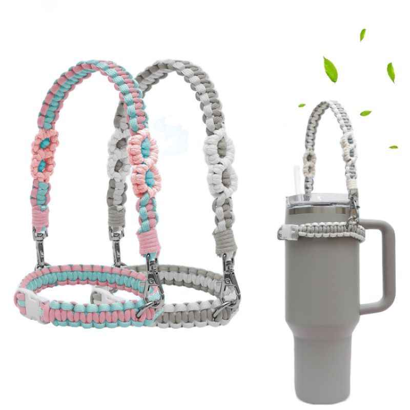 Hand Woven Mug Holder Boho Daisy Mug Strap for Water Mug