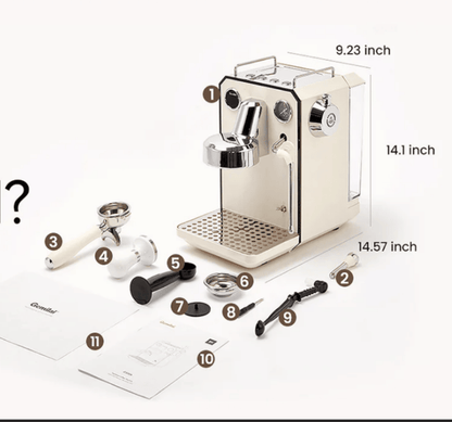 PSG3006W American-style espresso machine, semi-automatic coffee maker with 1450W power output and 15Bar espresso extraction capacity. Features ULKA high-pressure pump, 1.7L water tank, steam milk fro