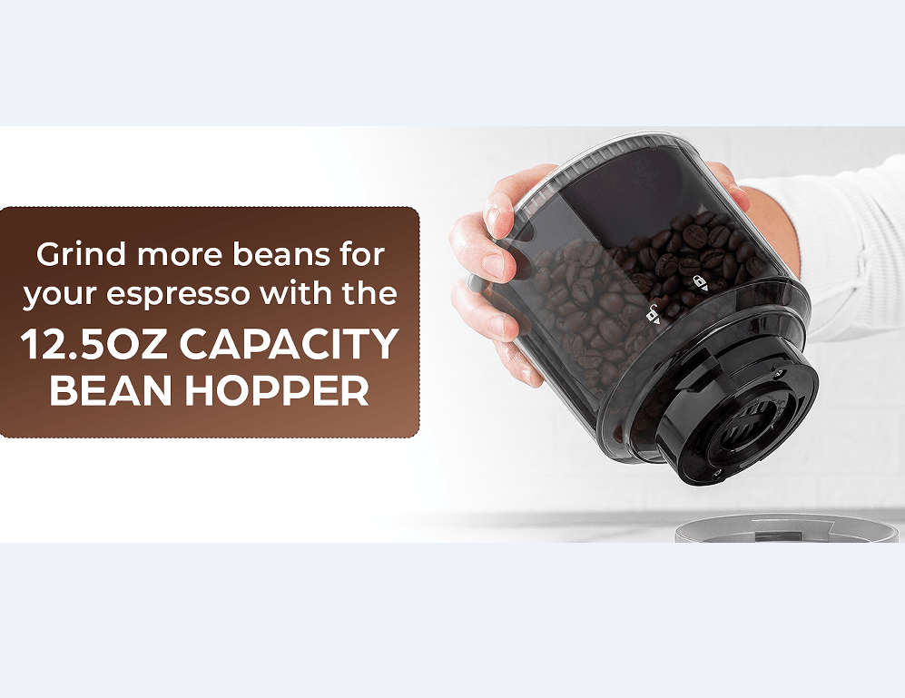 PSCG018 Professional tapered burr coffee grinder 51 gear adjustment powder mesh IMD Touch control Taper unburr electric coffee grinding bean bin 350g powder bin 150g LED