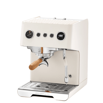 PSG3028A American-style espresso machine, semi-automatic coffee maker with 1450W power and 15Bar espresso extraction. Features ULKA high-pressure pump, 1.7L water tank, ivory white finish, steam mil