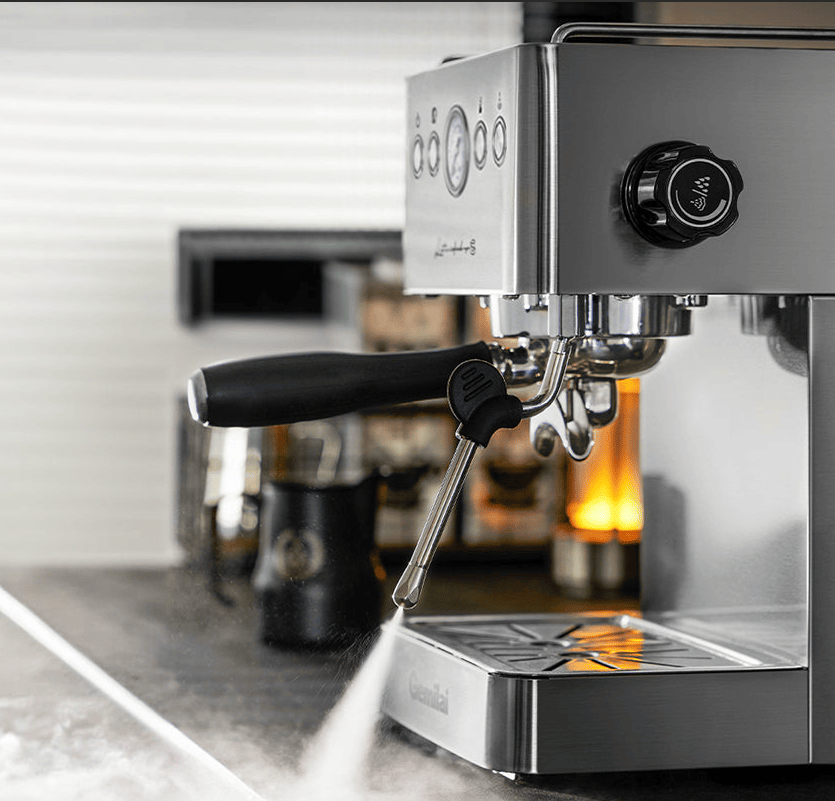 PSG3005H Semi-Automatic Coffee Machine 1500W Coffee Machine 15Bar Espresso Coffee ULKA High-Pressure Pump Extracts 1/2 Cup of Espresso Coffee Machine 1.7L Water Tank Steam Milk Foamer/Steam Stick Ele