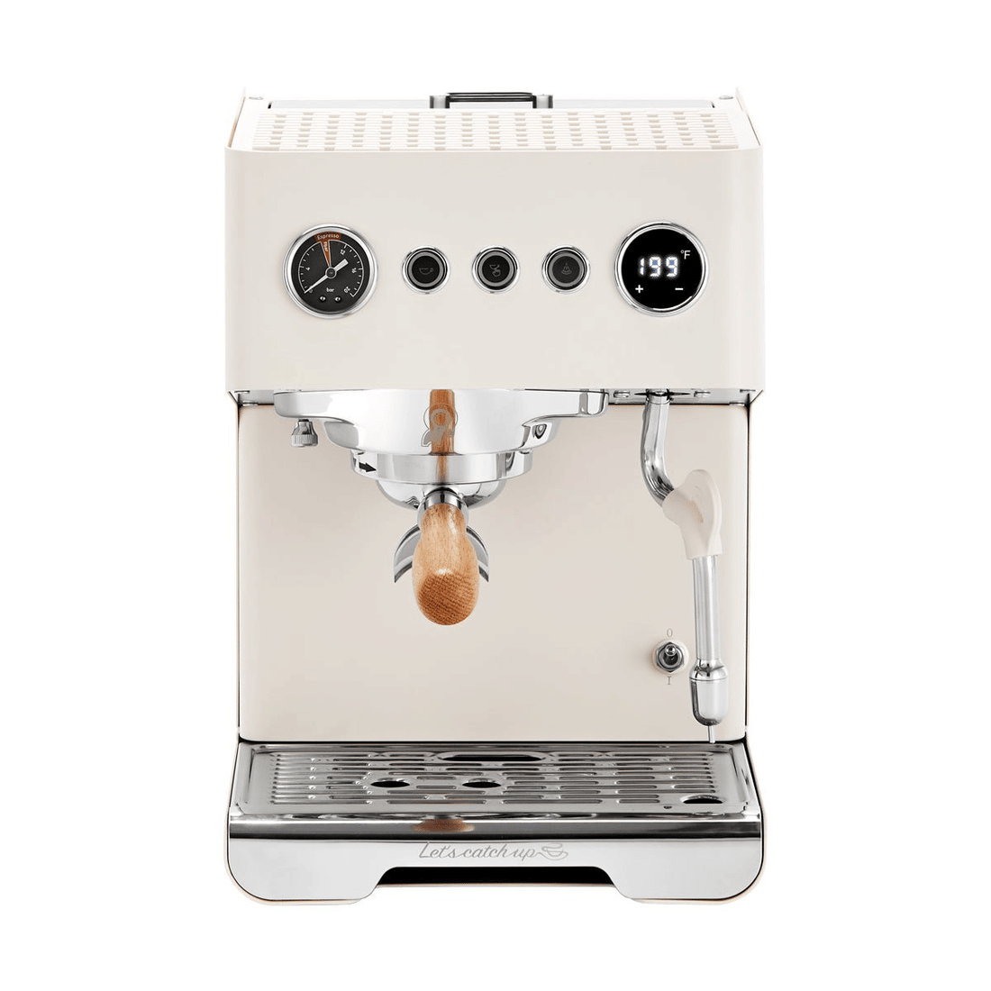 PSG3028A American-style espresso machine, semi-automatic coffee maker with 1450W power and 15Bar espresso extraction. Features ULKA high-pressure pump, 1.7L water tank, ivory white finish, steam mil