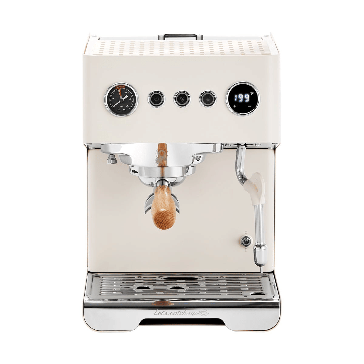 PSG3028A American-style espresso machine, semi-automatic coffee maker with 1450W power and 15Bar espresso extraction. Features ULKA high-pressure pump, 1.7L water tank, ivory white finish, steam mil
