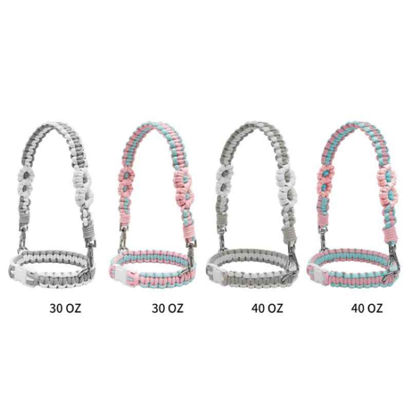 Hand Woven Mug Holder Boho Daisy Mug Strap for Water Mug