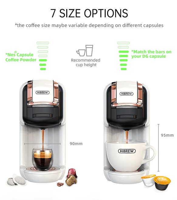 PSH2B-BK (ST514K) 5-in-1 automatic espresso machine with water level line, capsule coffee machine 19Bar hot and cold extract French Mocha Italian 600L water tank espresso, Touch Sense 1450W Kcup cap